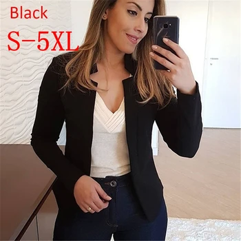 

Plus Size mujer otoño sólido abrigo elegante moda trabajo Bussiness chaquetas Femme elegante ajustado abierto cardigan outwear