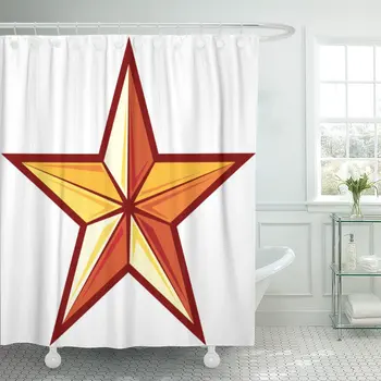 

Orange Texas Star Communist Revolution Tattoo Advertise America Shower Curtain Waterproof Polyester Fabric 72 x 72 Inches Set