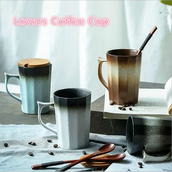 

JW new arrival! Creative ground coffee cup milk cup ceramic cup office large capacity water cup simple couple cup