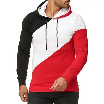 

Striped splice Hoodies Sweatshirt for Men Outwear Sportswear Hooded Loose Tracksuit Hoody Pullovers Tops