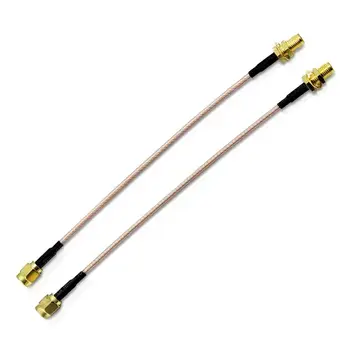 

2x Antenna Cable SMA Female to SMA Male F/M Connecting Cable Adapter Gold+Black
