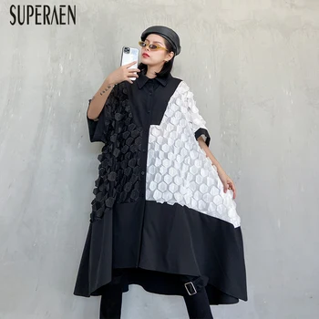 

SuperAen Europe Fashion Women Chiffon Dress 2020 New Summer and Spring Pluz Size Ladies Dress Temperament Short Sleeve Dresses