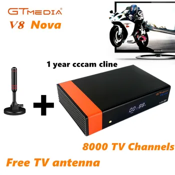 

Gtmedia v8 nova Satellite TV Receiver 8000 TV Channel with free antenna DVB-S2 Built in WIFI Europe CCCAM 1 Years cline Service