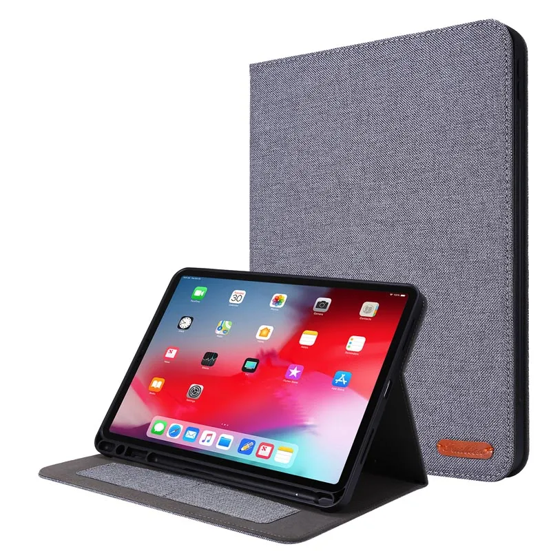 Тканевый чехол книжка для планшета iPad Pro 11 2020 дюймов с держателем карандашей и