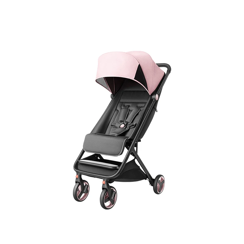 Pink XIAOMI MIJIA MITU Складная коляска коляски 3 в 1 Портативный Легкий амортизатор Алюминиевая тележка четыре коляска на колесиках путешествия самолет коляска детская - Color: Pink