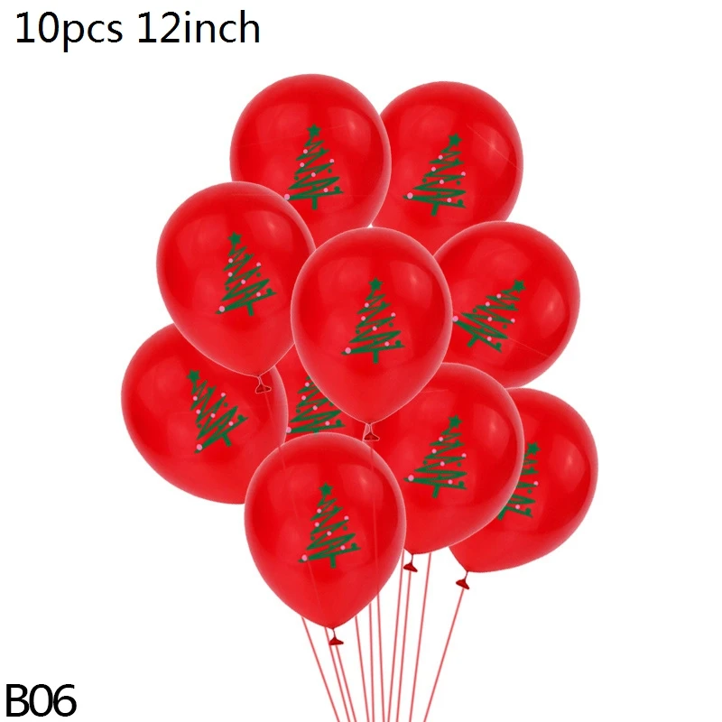 Веселый Рождественский шар Санта Клаус латексный воздушный шар новогодние вечерние декоративные детские игрушки подарок Рождественские принадлежности для вечеринки воздушный шар - Цвет: B06-10pcs balloon