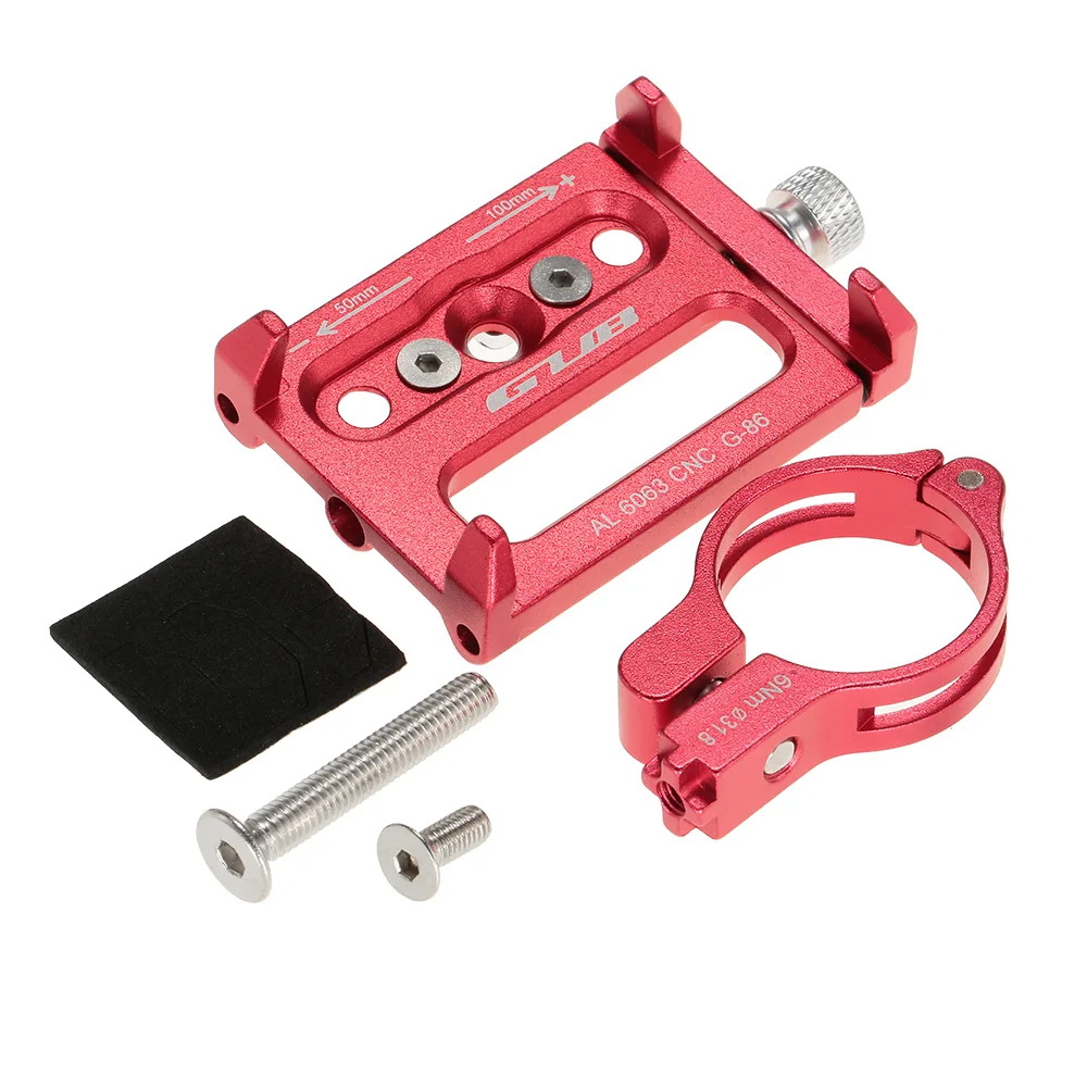 

GUB Aluminum Alloy MTB Bike Phone Holder 31.8mm Bicycle Handbar Clip Mount Bracket for 3.5"-6.2" Cellphone Cycling Accessories