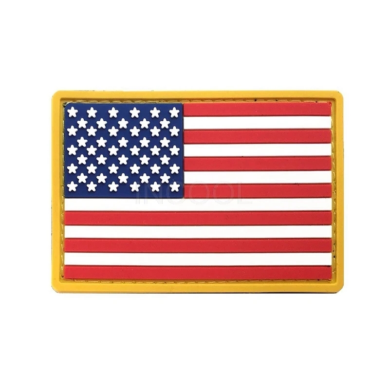 22 PVC Patch No Loop Светоотражающие нашивки с вышитым американским флагом, флаги США, тактические военные нашивки, нашивки с вышивкой из ПВХ резины - Цвет: 22 PVC Patch No Loop