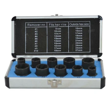

10x Bolt And Nut Extractor Set Remover Damaged Rusted Socket Impact Wrench Tool Durable And Practical