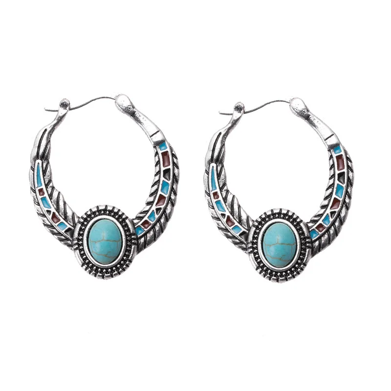 Женские винтажные серьги-подвески DoreenBeads зеленые синие круглые серьги вечерние