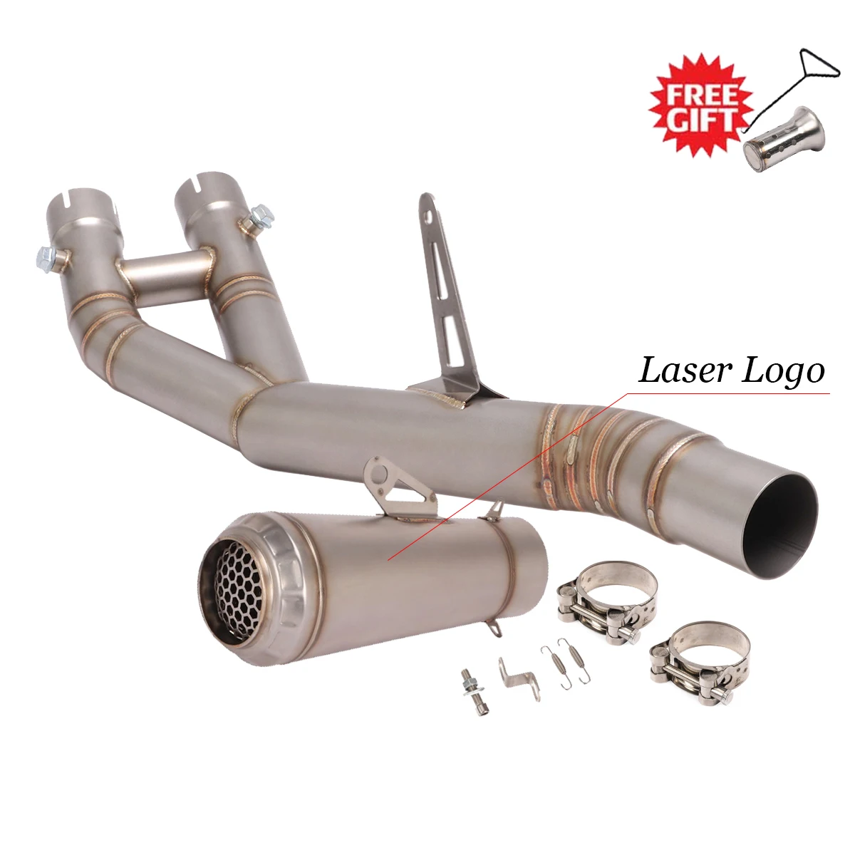 For Yamaha YZF R1 MT-10 2015 - 2021 Motorcycle Exhaust Escape Moto Titanium Alloy Mid Link Pipe Delete Silencer Modify Muffler - Image 6