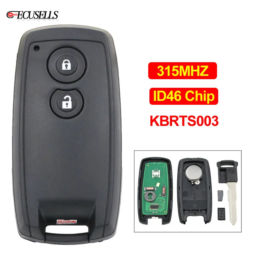 2 Button New Remote Car Key Smart Card Key Fob 315MHZ with ID46 Chip for Suzuki Swift SX4 Grand Vitara KBRTS003 Uncut Blade