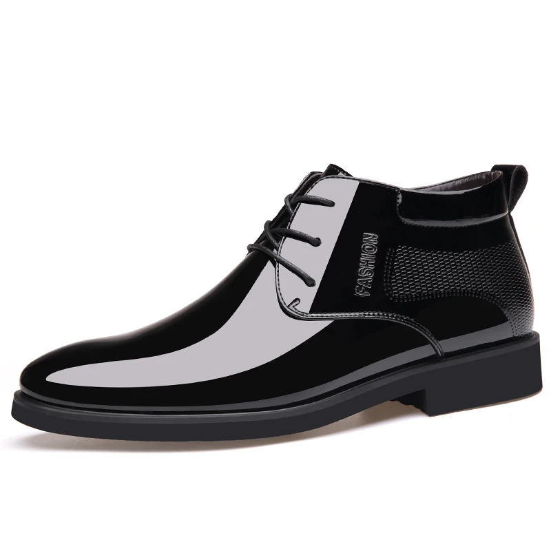 

2019 Newly Man Winter Boots Quality Microfiber Leather Shoe White Warm Thicken Inner Boots 38-44 Man Fashion Snow Leather Boots