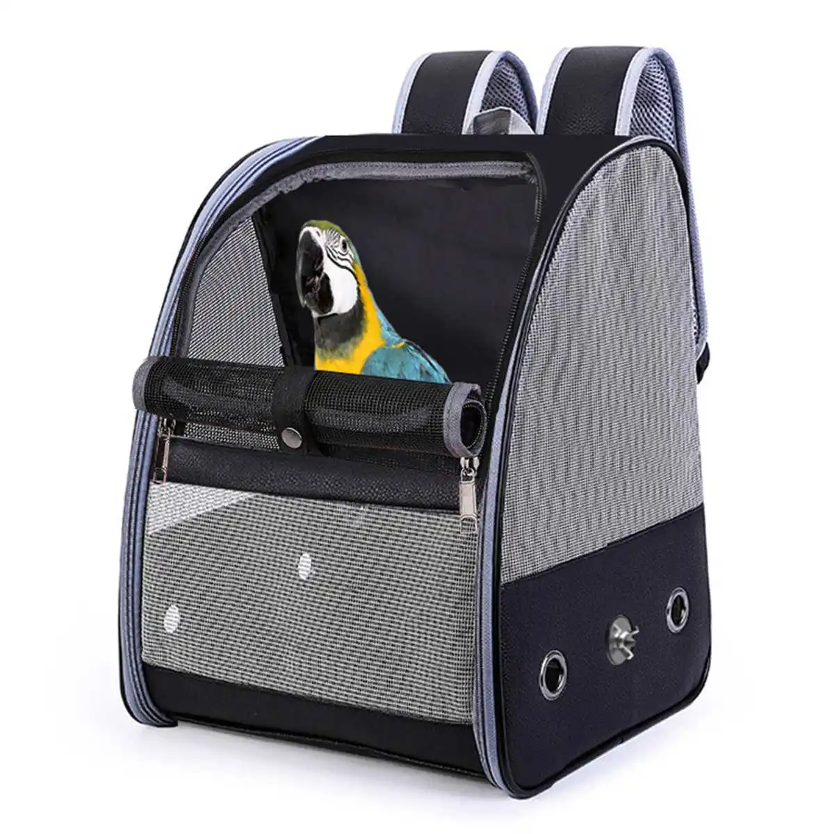 

Portable Pet Parrot Backpack Carrying Cage Foldable Cat Dog Bag Outdoor Travel Breathable Transparent Carrier Bird Transport Bag