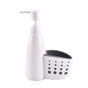 

Two In One Dispenser Storage Box Multi-function Liquid Detergent Sponge Drainboard Soap Holder Cleaning For Kitchen Bathroom