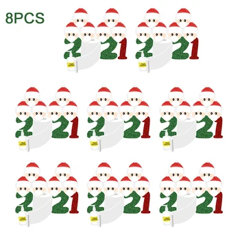 

8pcs Reusable PVC Santa Pattern DIY Office Window Clings Removable Static Sticker Waterproof Home Christmas Decorations Party