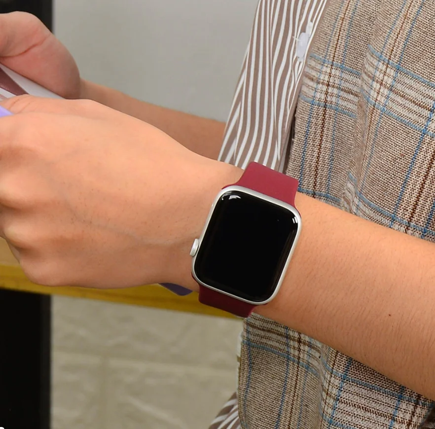 50 шт. силиконовый спортивный ремешок для 38 мм Apple Watch Series 5 4 3 2 42 браслет на запястье