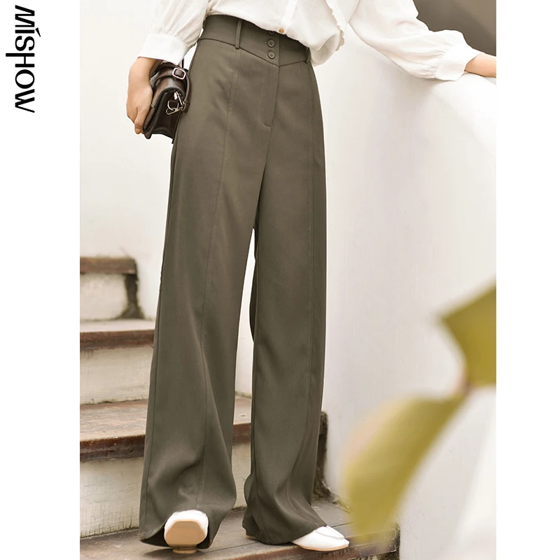 MISHOW 2020 Autumn Pants For Women High Waist Office Lady Stright Long Trousers Female Bottom MX20C2619 MISHOW 2020 Autumn Pants For Women High Waist Office Lady Stright Long Trousers Female Bottom MX20C2619