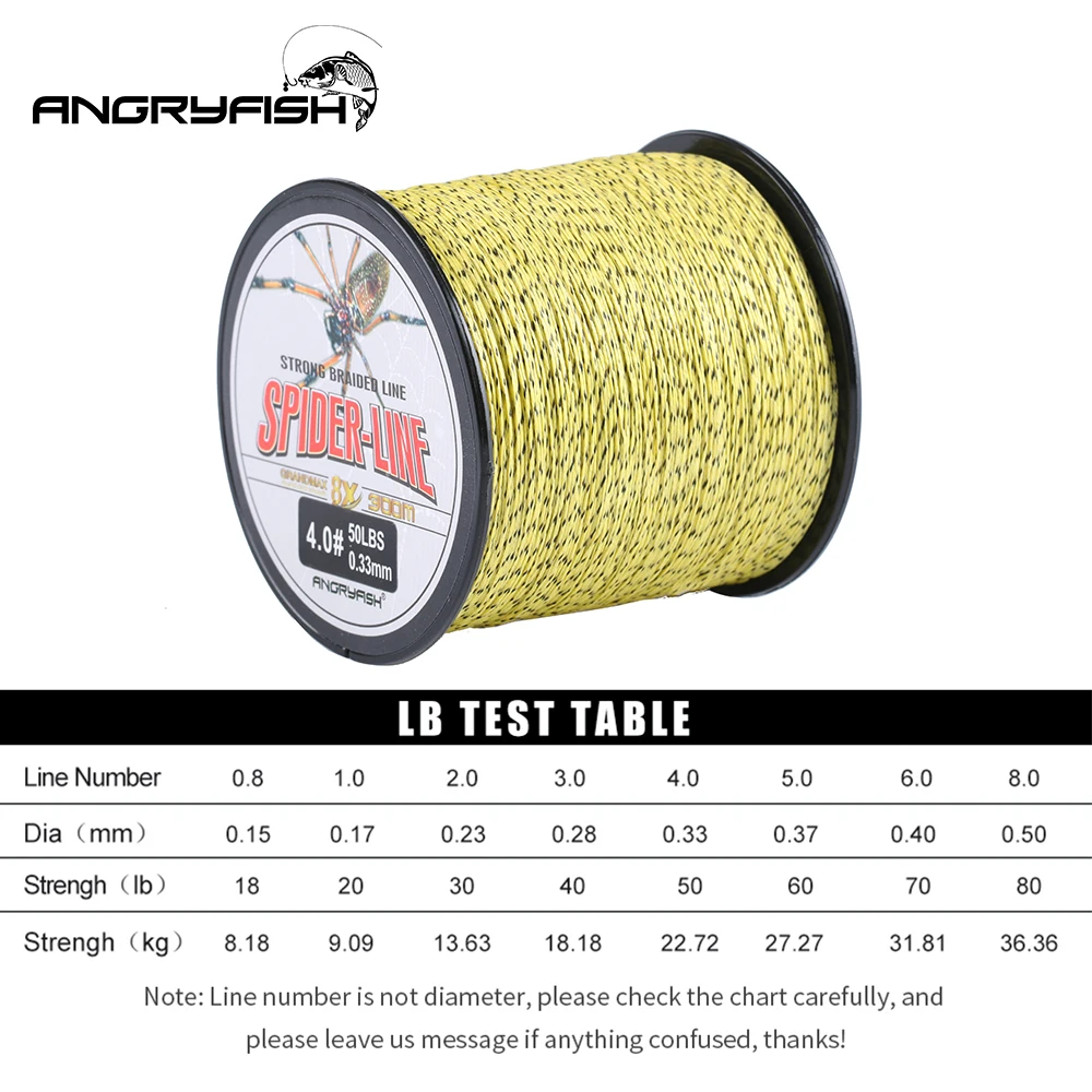 Angryfish 8 Strands 300m PE Braided Fishing Line Camouflag Yellow and Brown  18LB-70LB - AliExpress