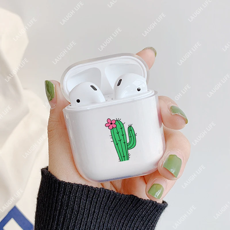 

Case For Clear AirPods 1/2 Case Bluetooth Wireless Earphone Coque Case For Soft Apple Airpod Case Cover For Charging Box Cactus