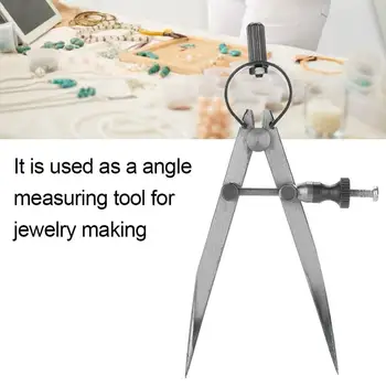 

Jewelry Angle Measuring Compass Divider Stainless Steel Adjustable Center Wheel Jewelry Craft Making Processing Tool Accessory