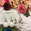 MAIKALE Pearl Ball Earring Gold Silver Color Cubic Zirconia Earrings Black Pearls Drop Earrings for Women Fashion Jewelry Gifts ► Photo 2/6