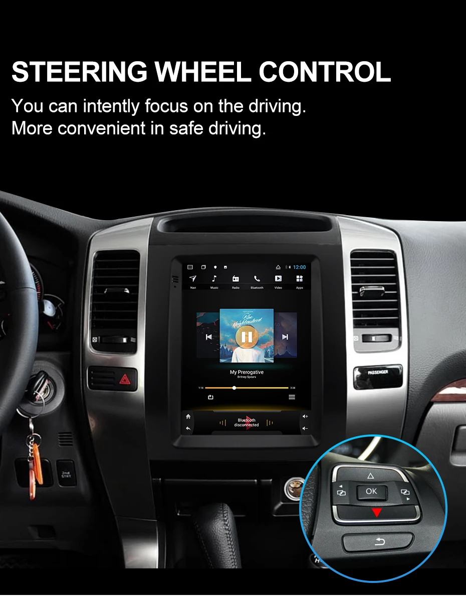 Flash Deal Isudar H53 Vertical 1 Din Android Auto Radio For Toyota/Prado 120 2004-2009 GPS Car Multimedia RAM 4G ROM 64G FM For Telsa Model 18