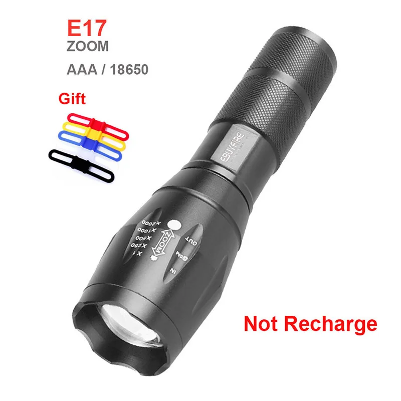 E17 Велосипедный светильник 3800LM, Перезаряжаемый USB, велосипедный светильник, 5 режимов, водонепроницаемый, для велоспорта, кемпинга, налобный фонарь, 18650, батарея на выбор - Цвет: E17