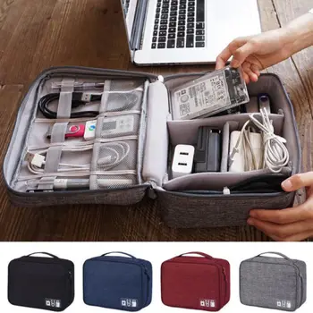 

AA Travel Cable Bag Portable Digital USB Gadget Organizer Charger Wires Cosmetic Zipper Waterproof Storage Pouch kit Case