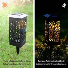 4 шт./компл. полый Солнечный свет фонарь на солнечной энергии тропинка огни декоративные наружные газон двор лампа для сада патио