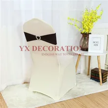 Свадебные чехлы на стулья из спандекса и лайкры с лентами для свадебной вечеринки, дня рождения, декора стульев, королевский синий, красный, черный, белый, розовый, фиолетовый