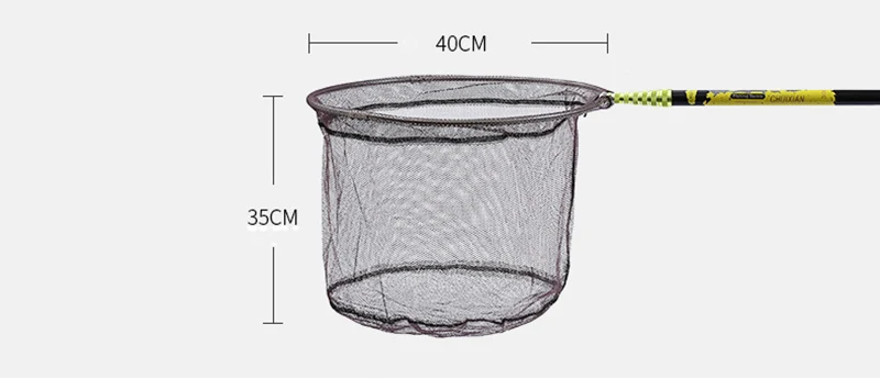 IFGX Fishing Tackle Store 02 Store 2.1M 3M 4M Nylon Collapsible Catch  Fishing Net Foldable Carbon Long Handle Telescopic Fishing landing hand  Nets