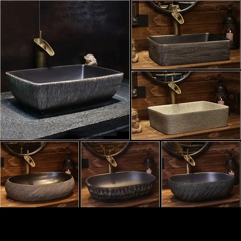 Salle De Bain Black Wasbak Vanity Fregadero Lavandino Bagno Banyo Waschtisch Cuba Banheiro раковина для ванной Lavabo умывальник