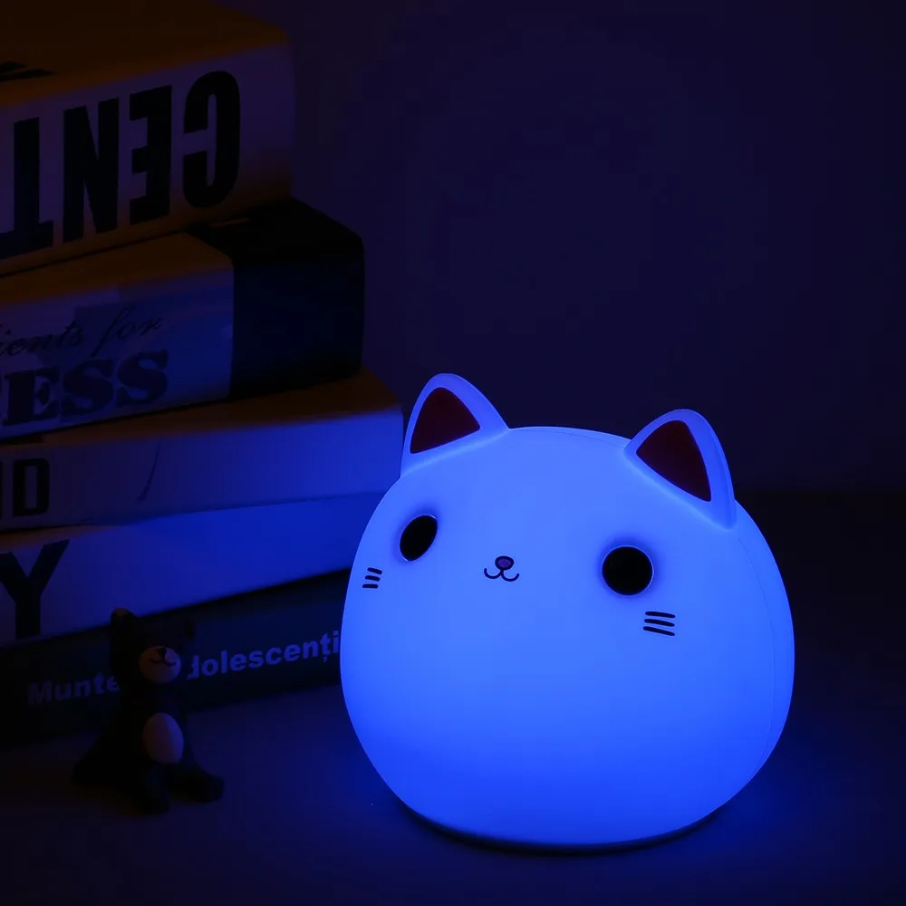 NEWKBO USB Перезаряжаемый светодиодный силиконовый светильник для кошек USB Перезаряжаемый сменный цветной светильник с чувствительным управлением