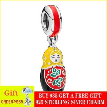 

2019 New Arrival 925 Sterling Silver Beads Matryoshka Doll Pendant Charms fit Original Brand Bracelets Women DIY Jewelry