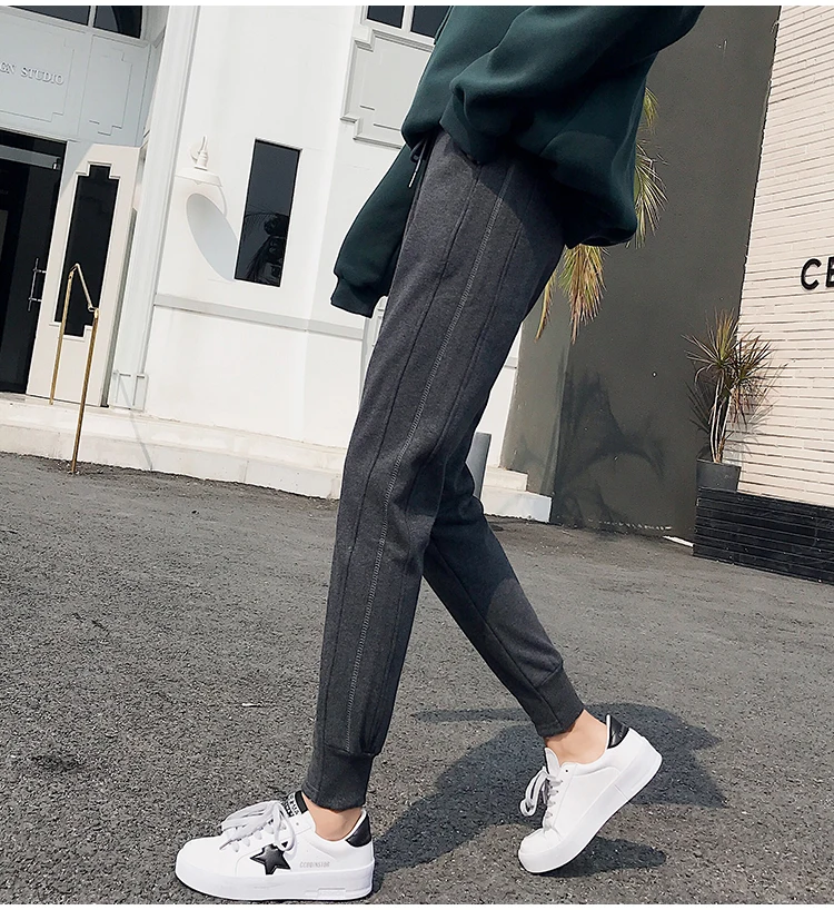 Autumn And Winter New Korean Version Loose Banana Plush And Thickened Harun Pants Small Leg Casual Pants Nine Point Radish Pants
