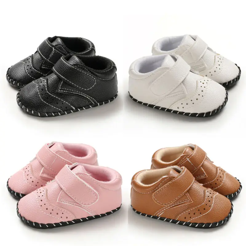 Hot Infant Baby Boy Girl Soft Sole Crib Newborn Leather Non-slip Shoes Sneaker