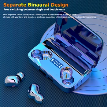 

Mini Headphone Sport Headset with Charging Box Bluetooth In-ear Headphones with Digital Display Charging Case TWS Earbuds