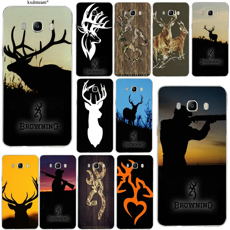 

Soft TPU Phone Cases Protective for Samsung Galaxy J1 J2 J3 J5 J7 2015 2016 2017 Funda Case Hot Browning Hunting Deer Head Cover