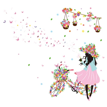 [SHIJUEHEZI] фея девушка наклейки на стену DIY фотообои с бабочками наклейки для детской комнаты Детская Спальня украшение для спальни детский подарок - Цвет: picture2