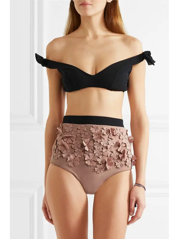 

Sale Europe And The United States Advanced Custom Three-dimensional Hand-flower Bow Tie Bikini Two-piece Women's Swimsuit