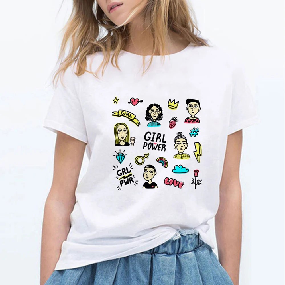 

Feminist T-Shirt Girl Power Women Fashion 90s Tees Human Rights Summer Cotton Popular Tops Grunge Aesthetic Goth Quote T Shirt
