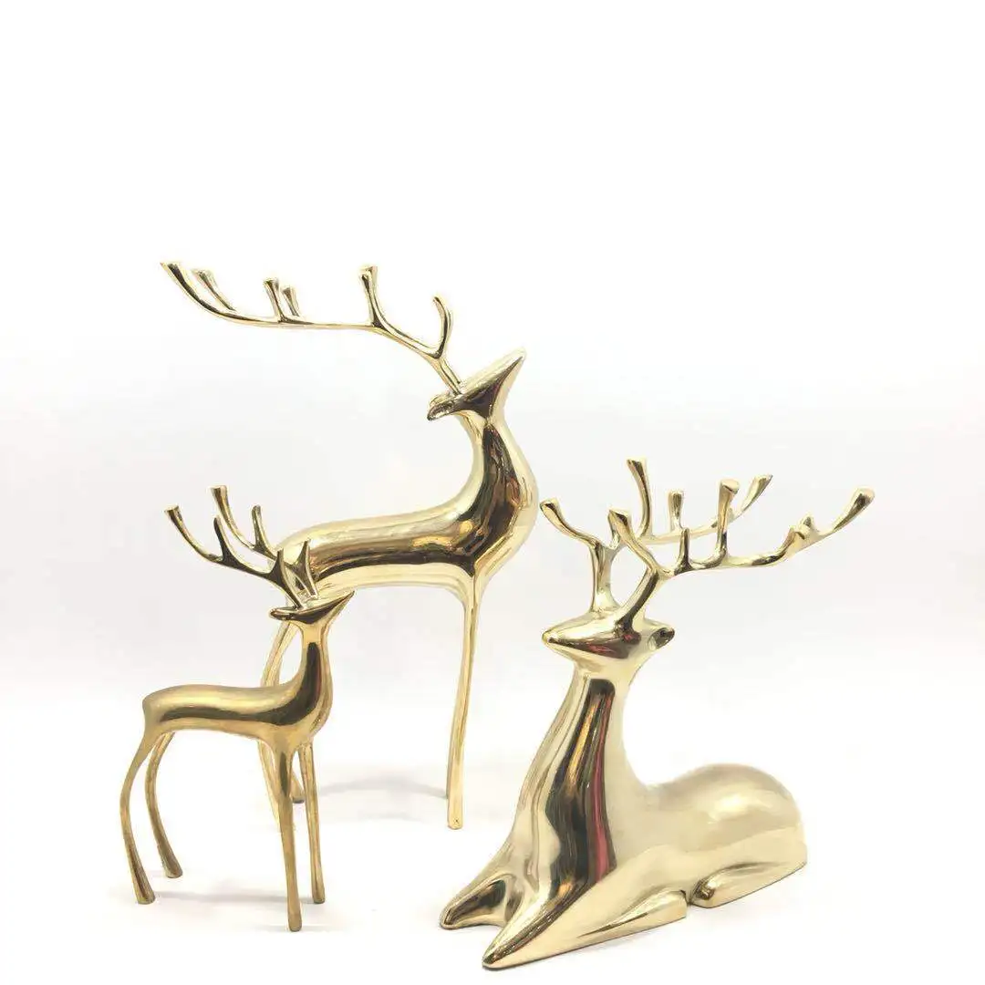 

Fine Copper Deer Decoration New Chinese Style Desktop Furnishings Creative Showroom Crafts Restaurant Entrance Home Decorations