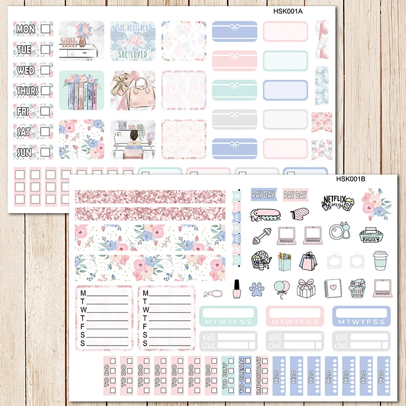 2pcs Learning moment Stationery stickers Decorative Sticker DIY Planner diary Adapted to Hobo weekly plan Stickers | Канцтовары для