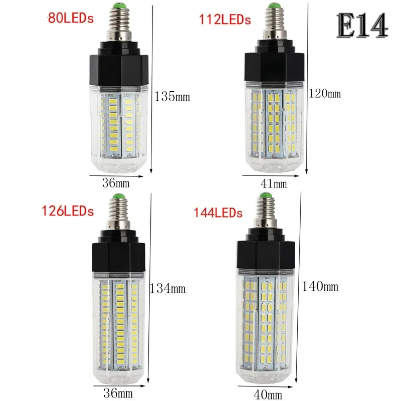 조도 조절식 LED 옥수수 전구 램프, 백열등, 70W-120W, 80 112 126 144 LED, 집 장식 조명용 110V-240V, E27 E14