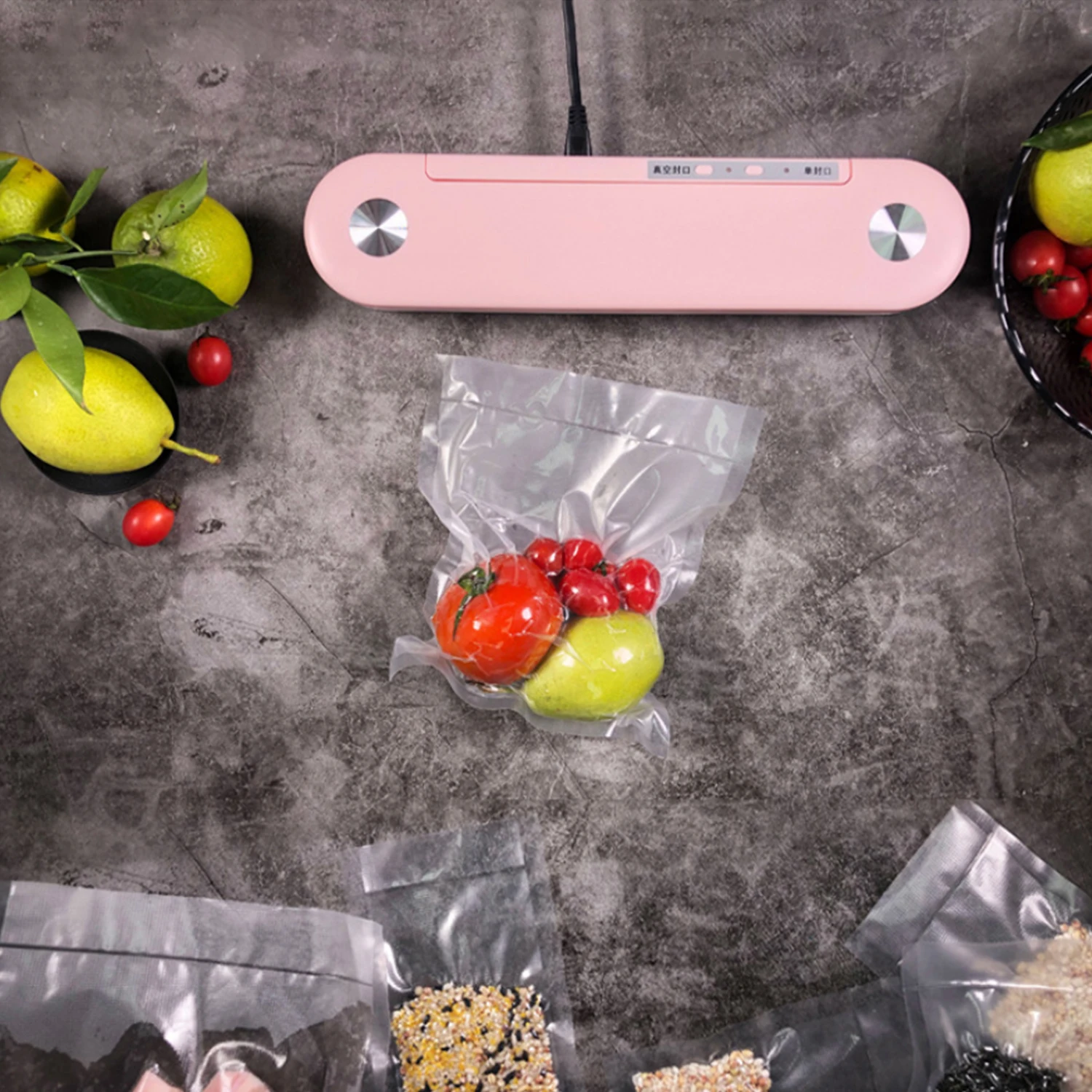 Behogar вакуумный упаковщик, бытовая портативная автоматическая вакуумная система герметизации воздуха с 10 упаковочными мешками для пищевых продуктов, мяса, фруктов