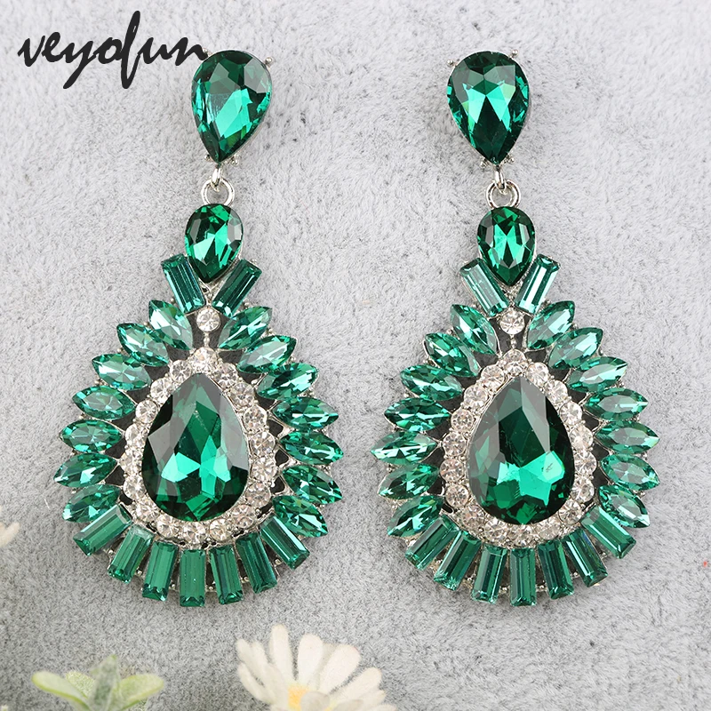 Veyofun Classic Crystal Drop Earrings Hyperbole Bridal Dangle Earrings Fashion Jewelry for Women Gift New