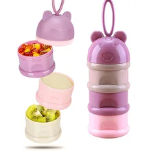 Горячая портативная 3 слоя Коробка Для Хранения Детского Питания эфирные хлопья мультфильм детские коробки для сухого молока