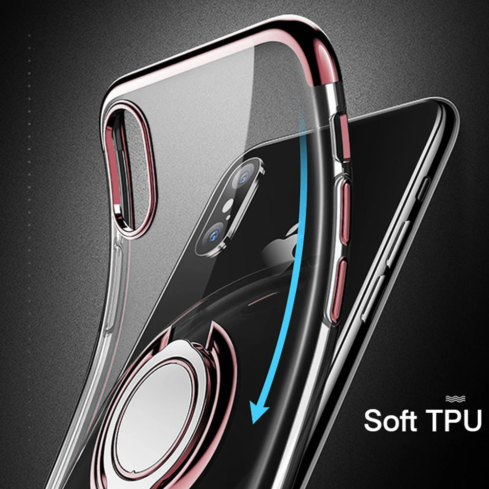 LAPOPNUT для Iphone 11 Pro Xr XS MAX X 8 Plus 7 6 6s 5 5S SE прозрачный тонкий мягкий силиконовый чехол для пальца вращающийся держатель с кольцом Capa