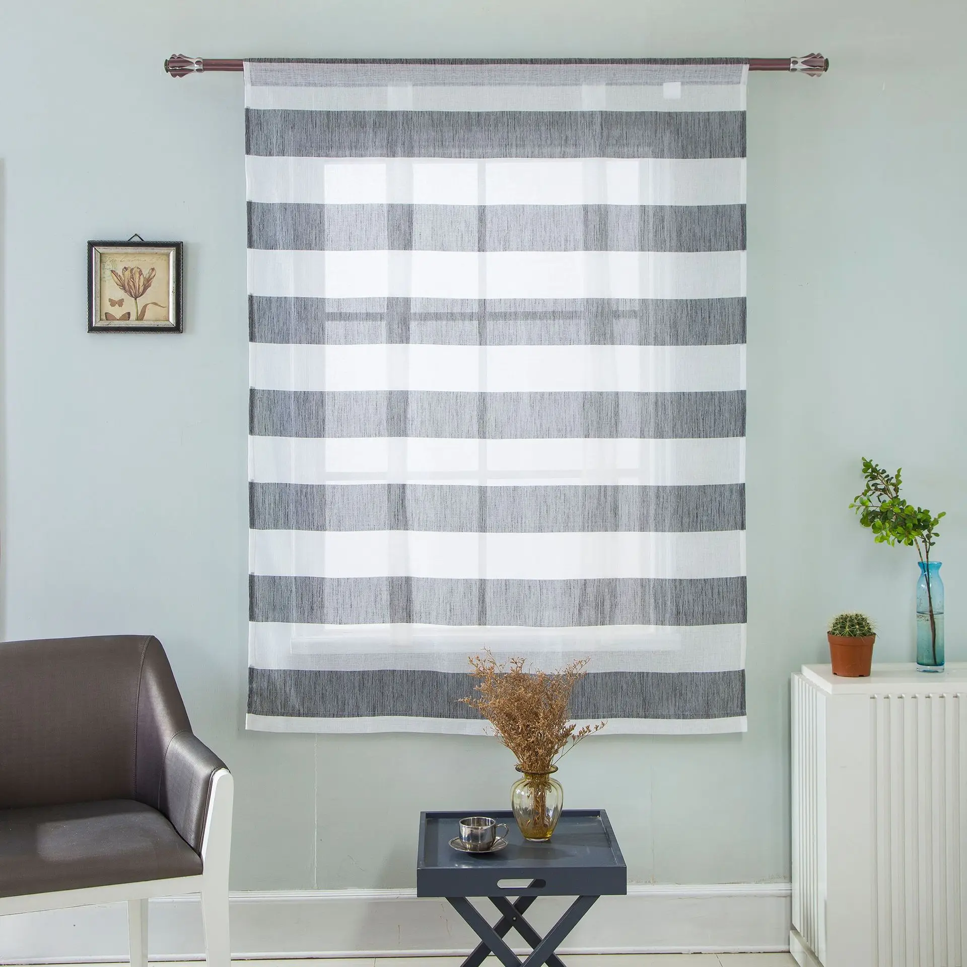 

117x160cm Striped Window Curtain Roman Door Curtain Shield Scarf Valances Window Purdah